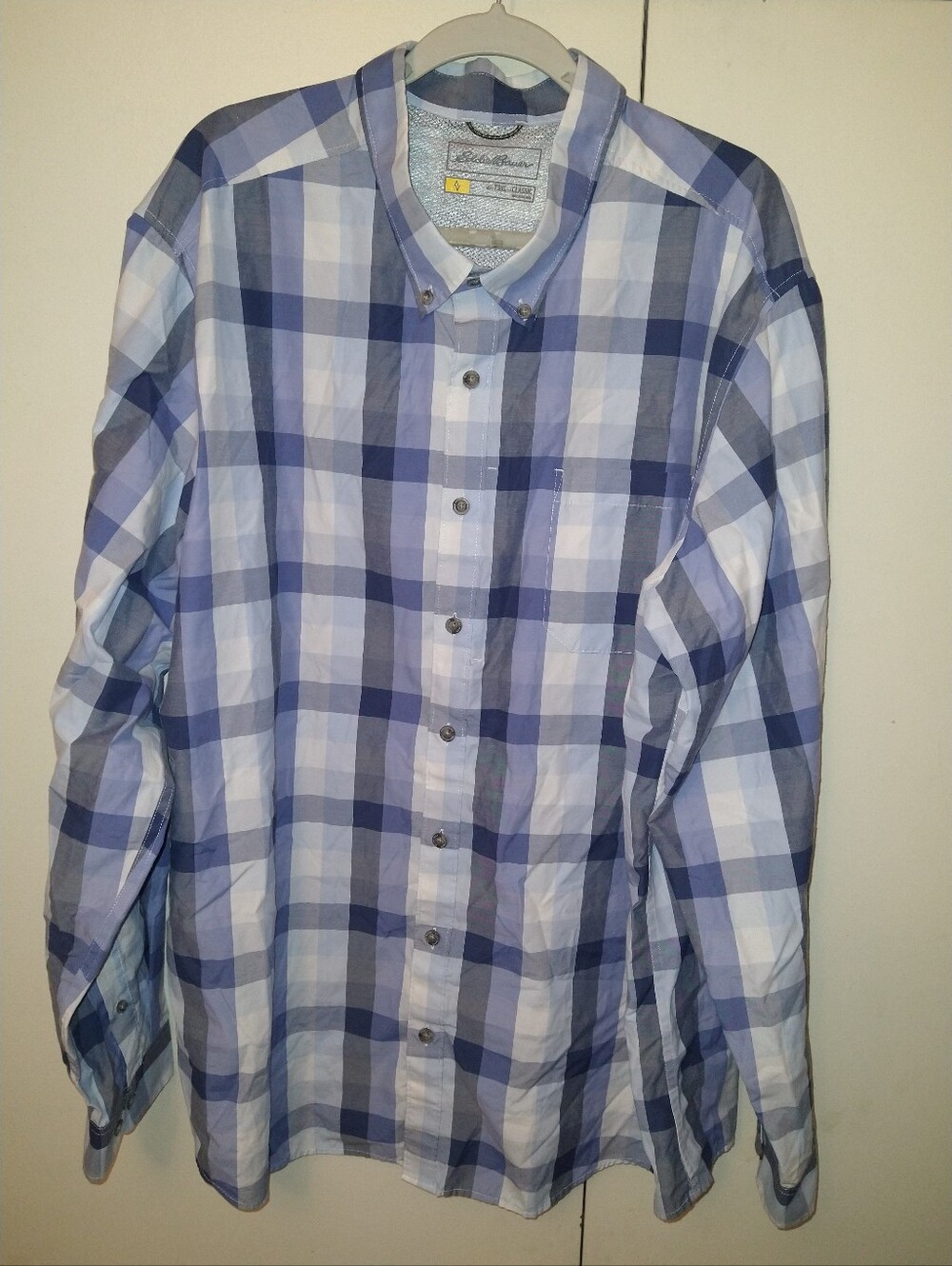 Eddie Bauer Travex Classic Fit Long Sleeve Button Down Shirt Men's sz 3XL Tall.